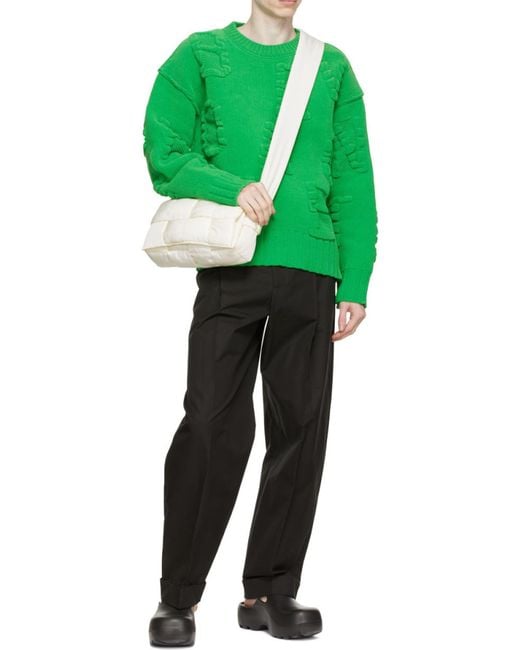 Bottega Veneta Green Knitted Long-Sleeve Jumper for men