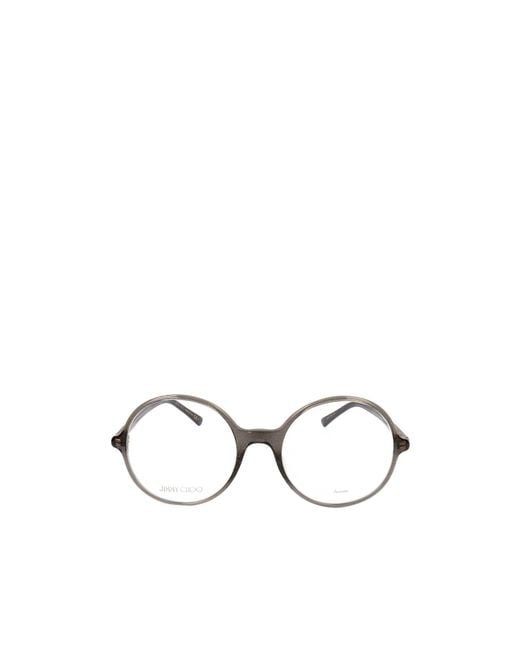 Jimmy Choo Metallic Eyewear Round Frame Glasses