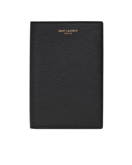 Saint Laurent Black Paris Passport Case for men