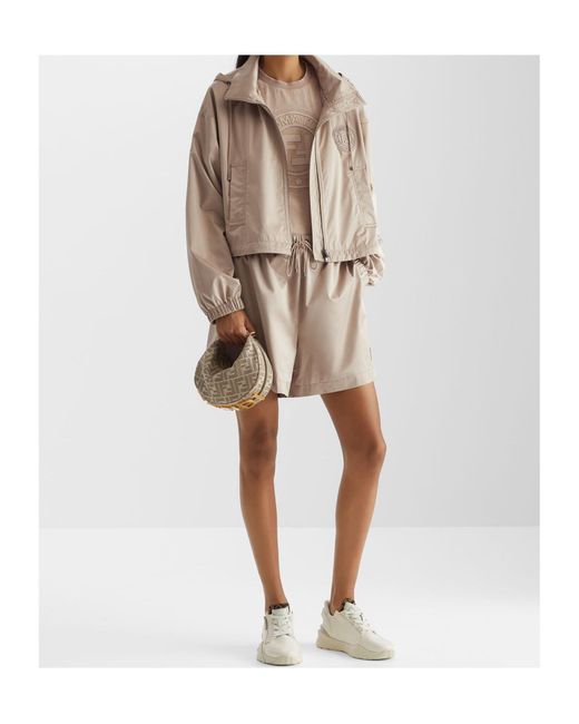 Fendi Natural Technical Silk Shorts
