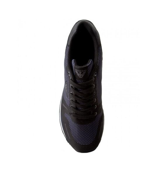 Armani Jeans Black Stitching Lace-Up Casual Sneakers for men