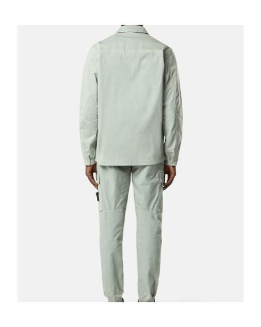 Stone Island Green Logo-Patch Trousers for men