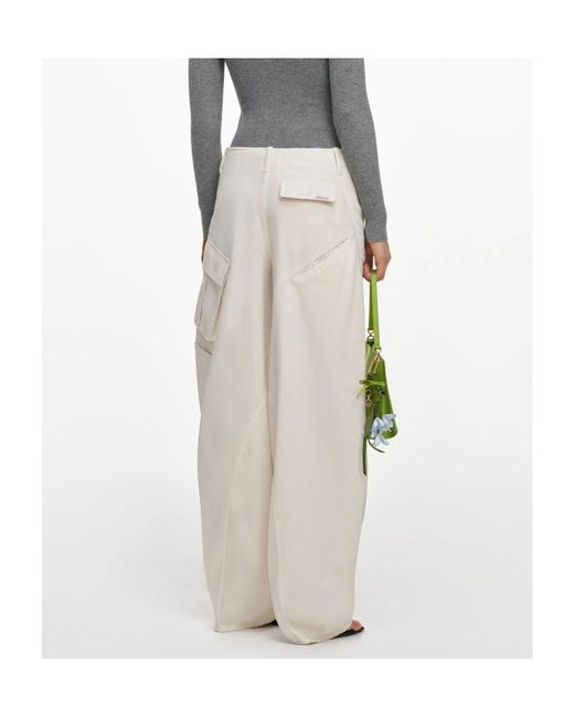 Self-Portrait White Cream Denim Pocket Trousers