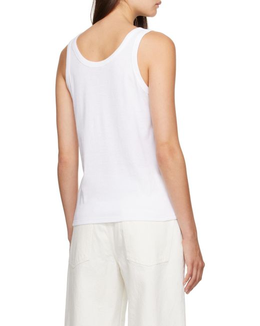 The Row White Frankie Sleeveless Tank Top
