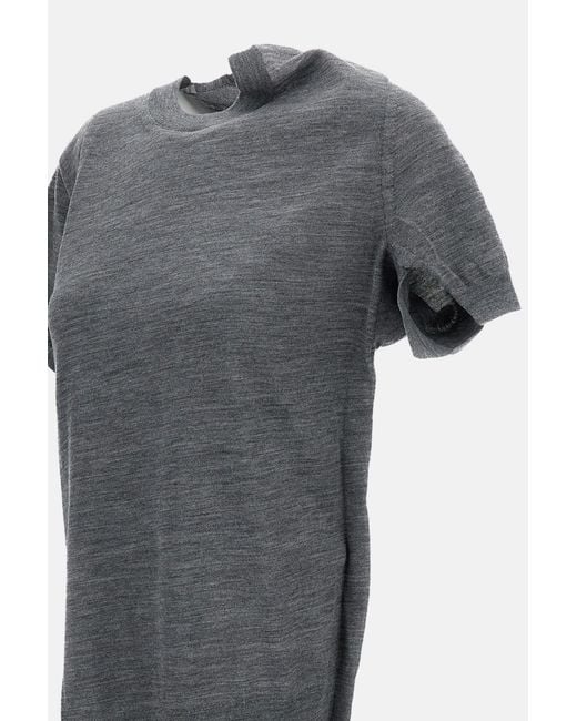 Junya Watanabe Gray Knitted Asymmetric T-Shirt