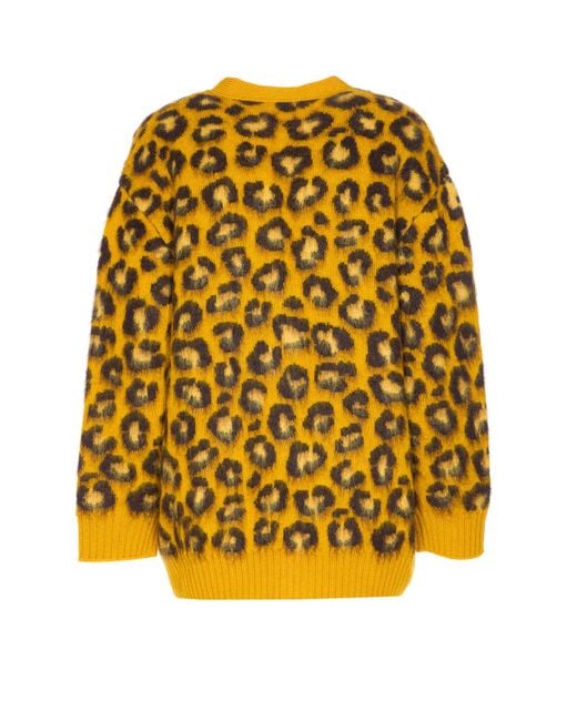Bottega Veneta Yellow V-Neck Knitted Cardigan