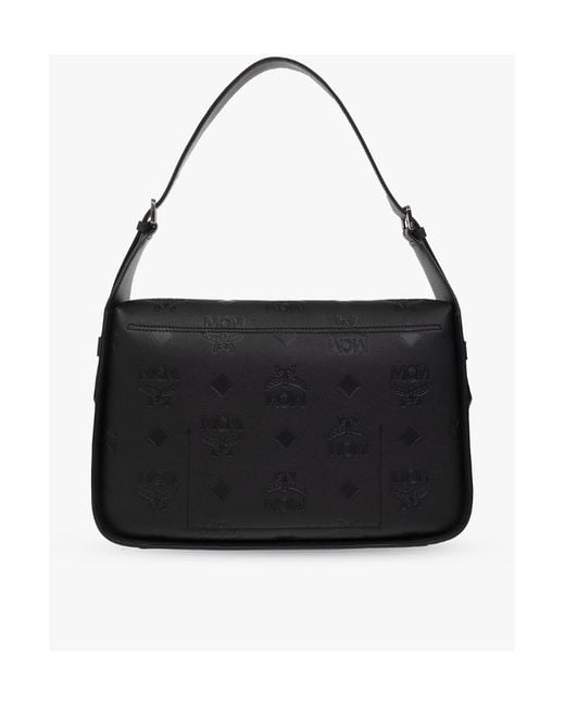 MCM Black Large Aren Hobo Leather Tote Bag