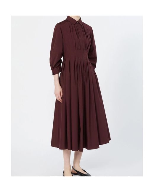 Max Mara Purple Cotton Poplin Shirt Dress