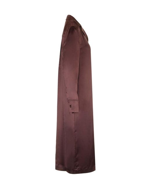 Loulou de Saison Red Oyat Long-Length Satin Shirt