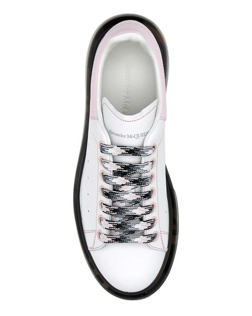 McQueen White Printed Lace Oversized Sneakers