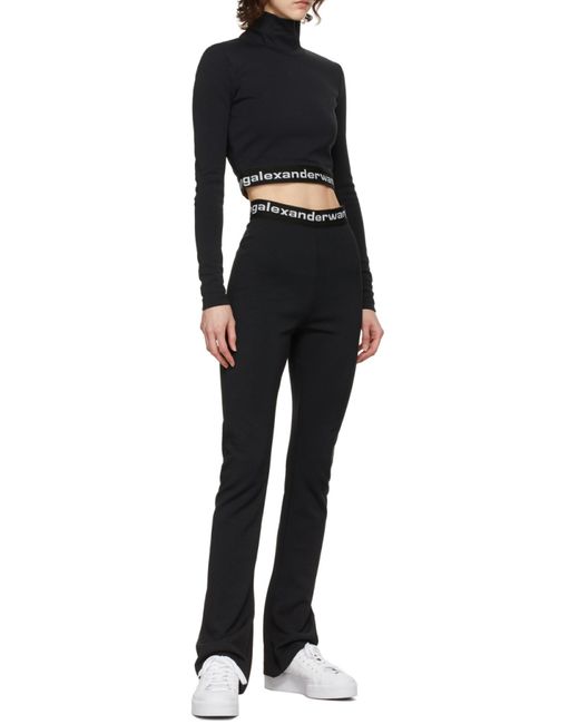 Alexander Wang Black Logo Band Cropped Top