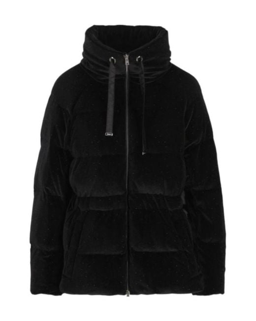 Herno Black Long-Sleeved Padded Cotton Coat