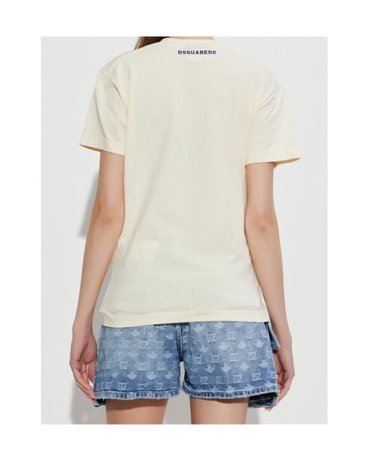 DSquared² White Vintage Fade Just Right Fit T-Shirt