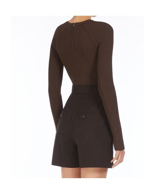Max Mara Black Cut-Out Ribbed Long-Sleeve Top