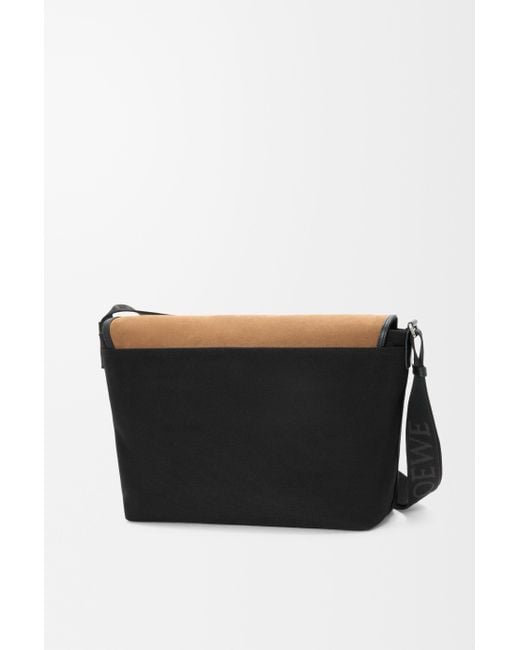 Loewe Black Medium Flex Messenger Bag for men