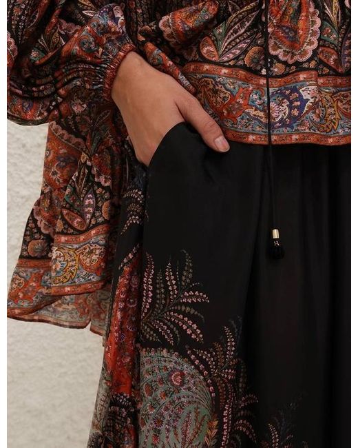 Zimmermann Brown Rhiannon Ruffle Maxi Skirt