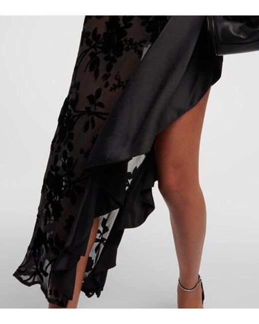 Rodarte Black Asymmetrical Bias Slip Dress