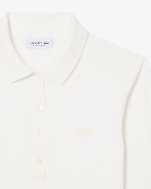 Lacoste White Slim Fit L.12.D Stretch Mini Piqué Polo