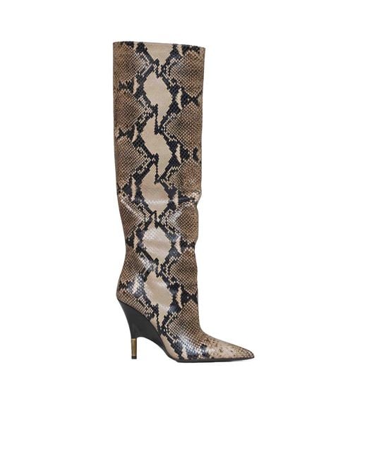 Khaite White Empire Python-Embossed Boots