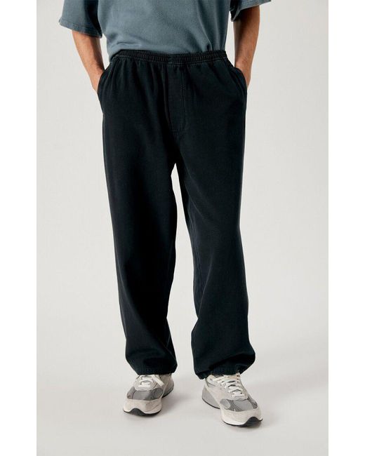 American Vintage Black Elastic-Waist Casual Trousers for men