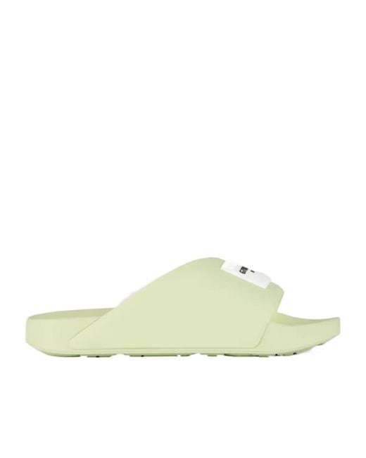Givenchy Green Logo Rubber Slides
