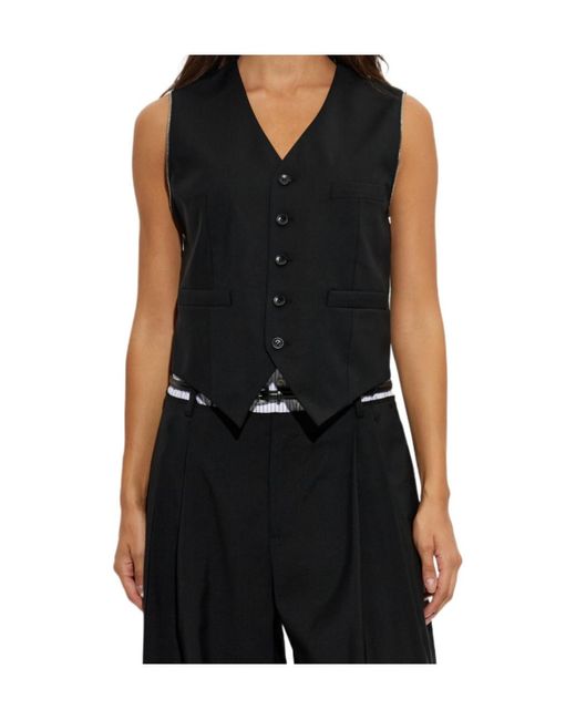 Alexander Wang Black Zip-Up Tailored Vest