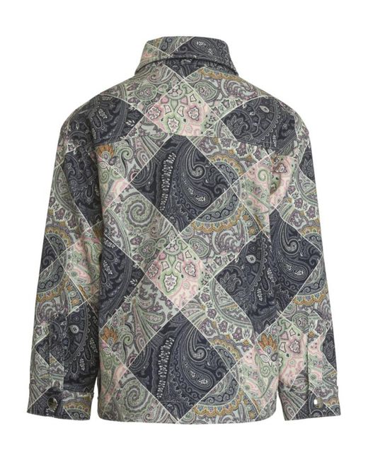 Etro Gray Checkered Pattern Jacket