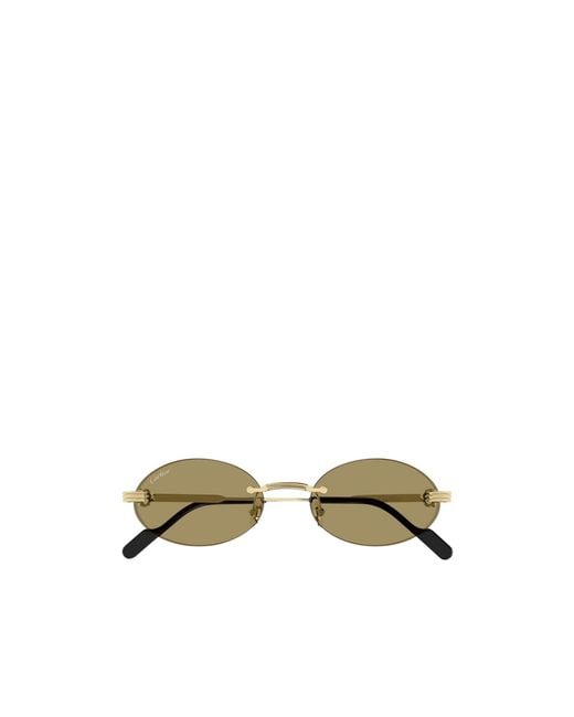 Cartier Metallic Rimless Oval Sunglasses for men