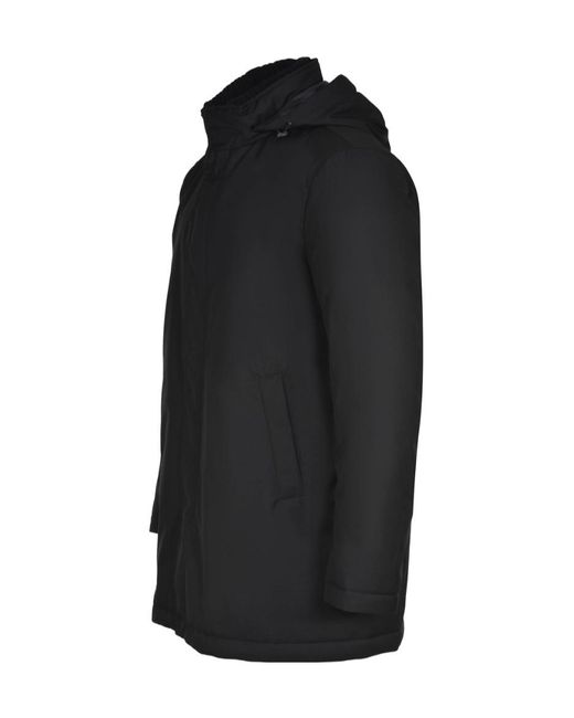 Herno Black Long-Sleeved Hooded Down Jacket for men