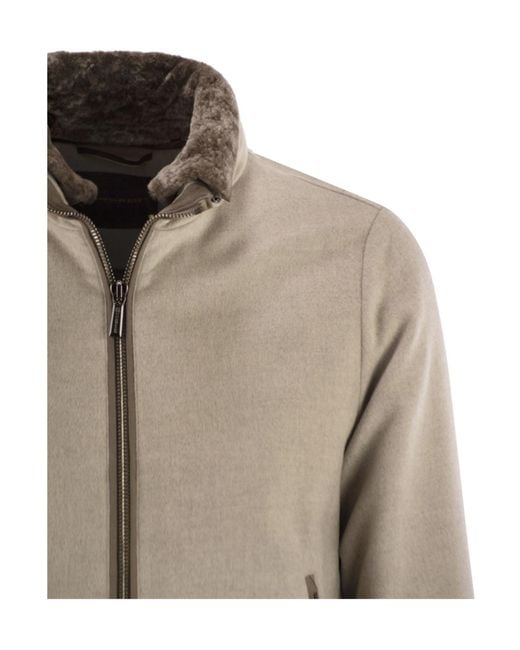 Moorer Natural Hybrid Padded Bomber Jacket for men