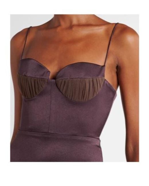 Alex Perry Purple Satin Bustier Gown