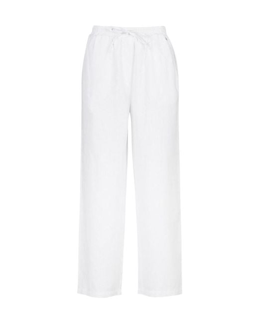 Barbour White Linen Trousers