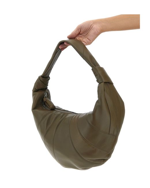 Lemaire Brown Fortune Croissant Zipped Shoulder Bag