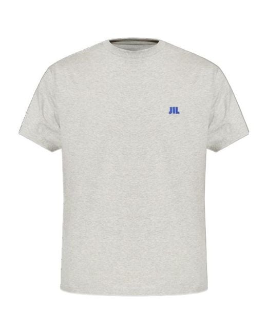 Jil Sander White Logo Embroidered T-Shirt for men