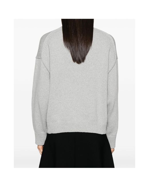 Theory White Crewneck Knitted Jumper