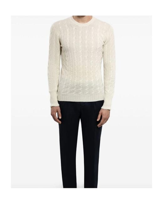 Drumohr White Crew Neck Sweater for men