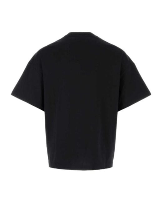 Jil Sander Black Logo Printed Crewneck T-Shirt for men