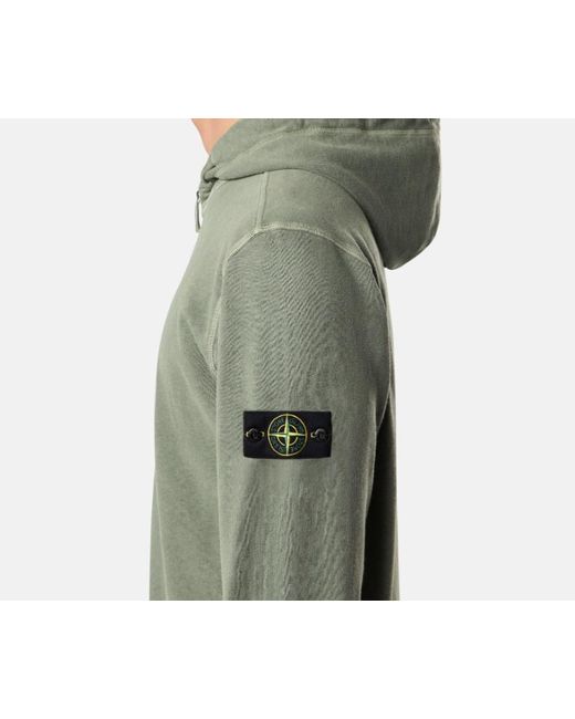 Stone Island Green Zip-Up Hooded Jacket for men