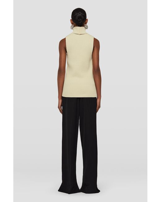 Jil Sander Natural Cut-Out Detailed High-Neck Knitted Vest