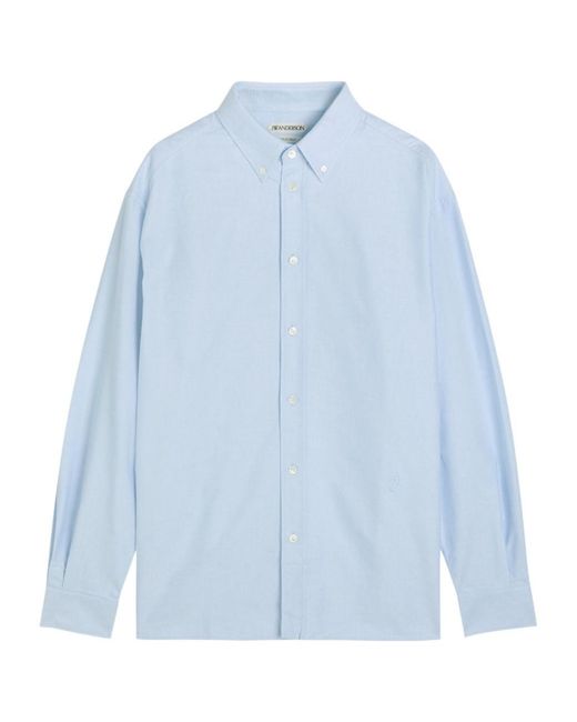 J.W. Anderson Blue Logo-Embroidered Cotton Shirt for men