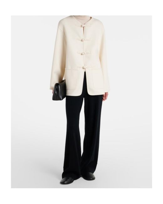 Jardin Des Orangers Blue Wool And Cashmere Wide-Leg Pants