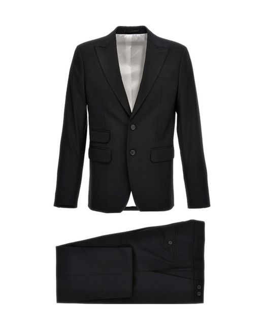 DSquared² Black Single-Breasted Tailored Suits for men