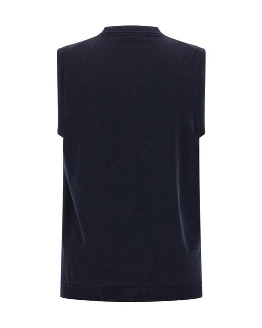 Zanone Blue Flexwool V-Neck Vest for men