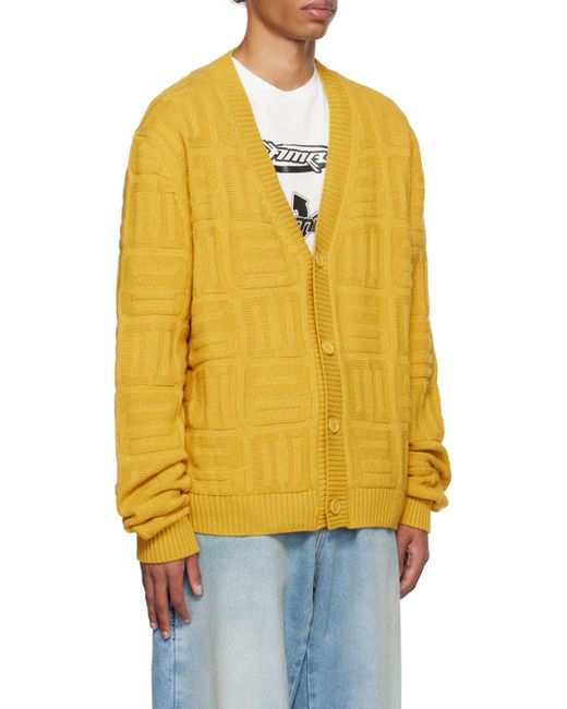 Ambush Yellow Monogram Knit Cardigan for men