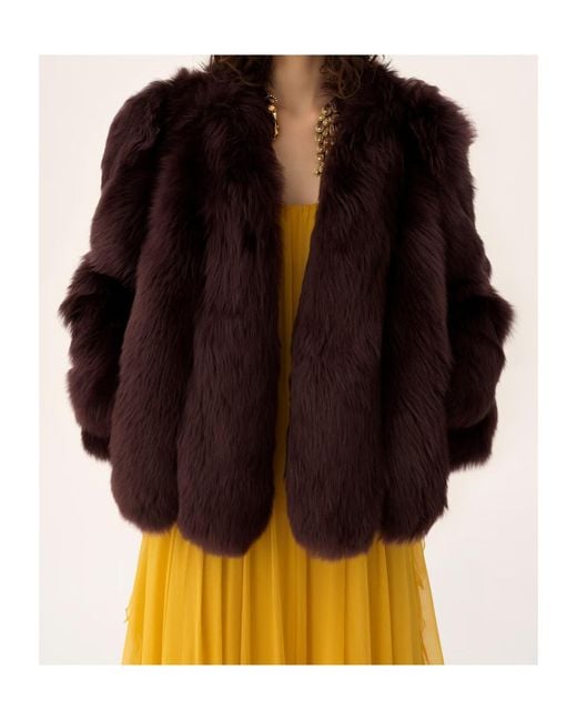 Chloé Purple Chloé Oversized Shearling Short Coat