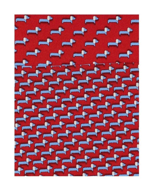 Ferragamo Red Ferragamo Dachshund Print Tie for men