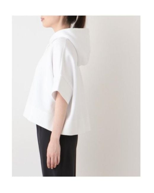 Stella McCartney White Cropped Short-Sleeve Hoodie