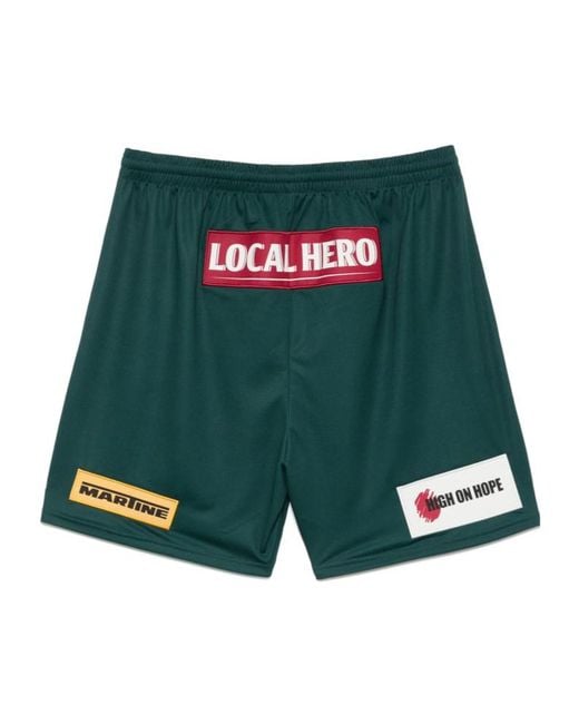 Martine Rose Green Elastic Waist Shorts for men