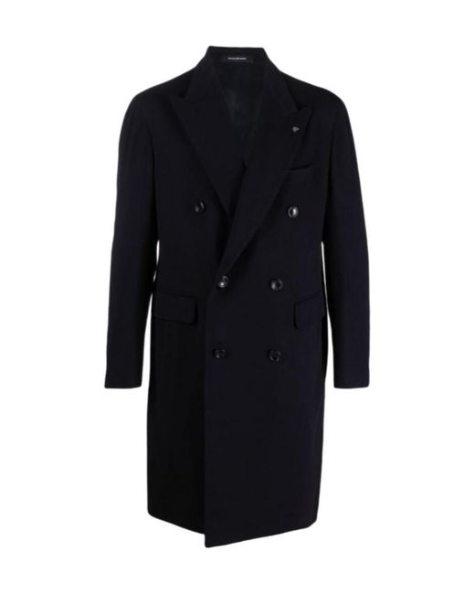 Tagliatore Blue Long-Sleeved Coat for men