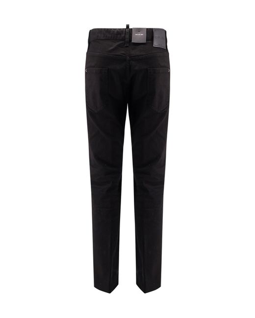 DSquared² Black Straight-Leg Slim-Fit Jeans for men